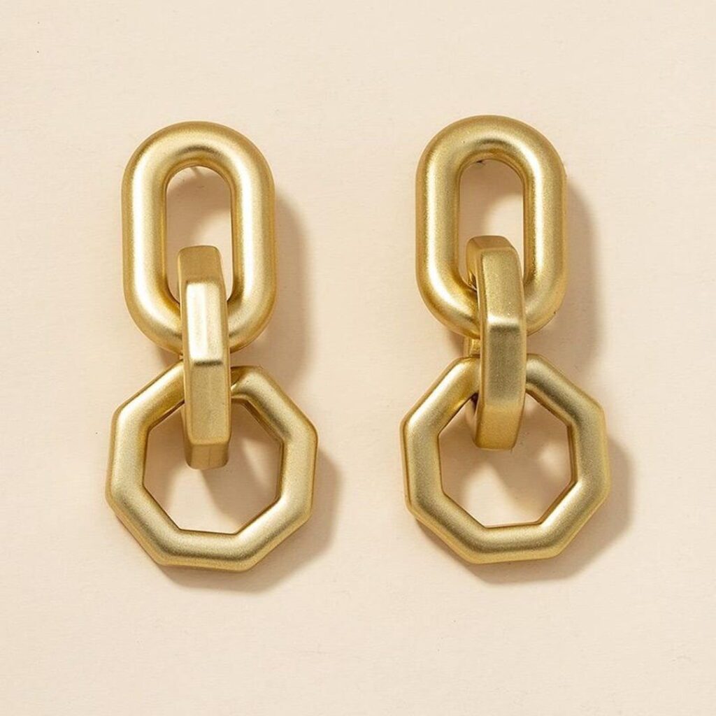 Aretes de Eslabón Dorados