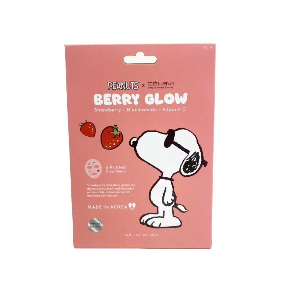 Set de 5 Mascarillas Textiles Niacinamida + Vitamina C Snoopy - Celavi