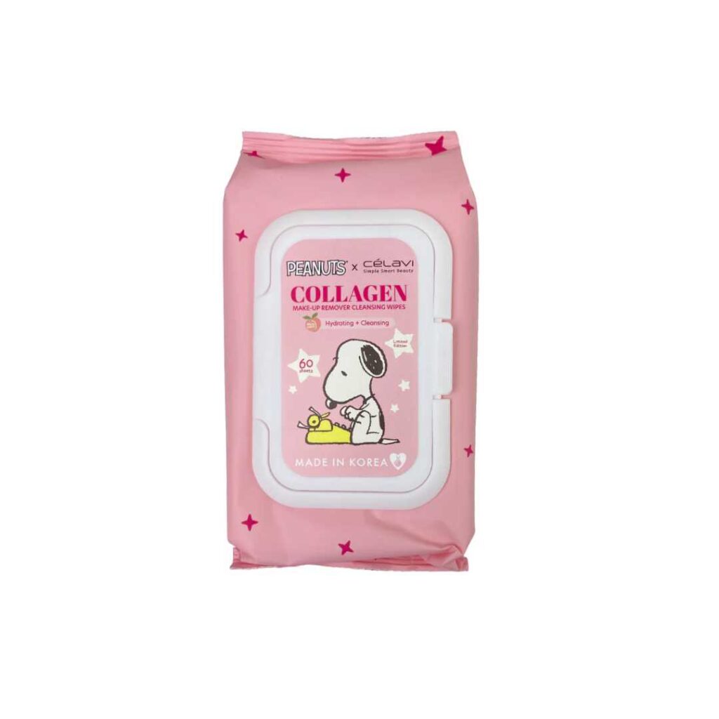 Toallas Desmaquillantes de Colágeno 60 pzas Snoopy - Celavi