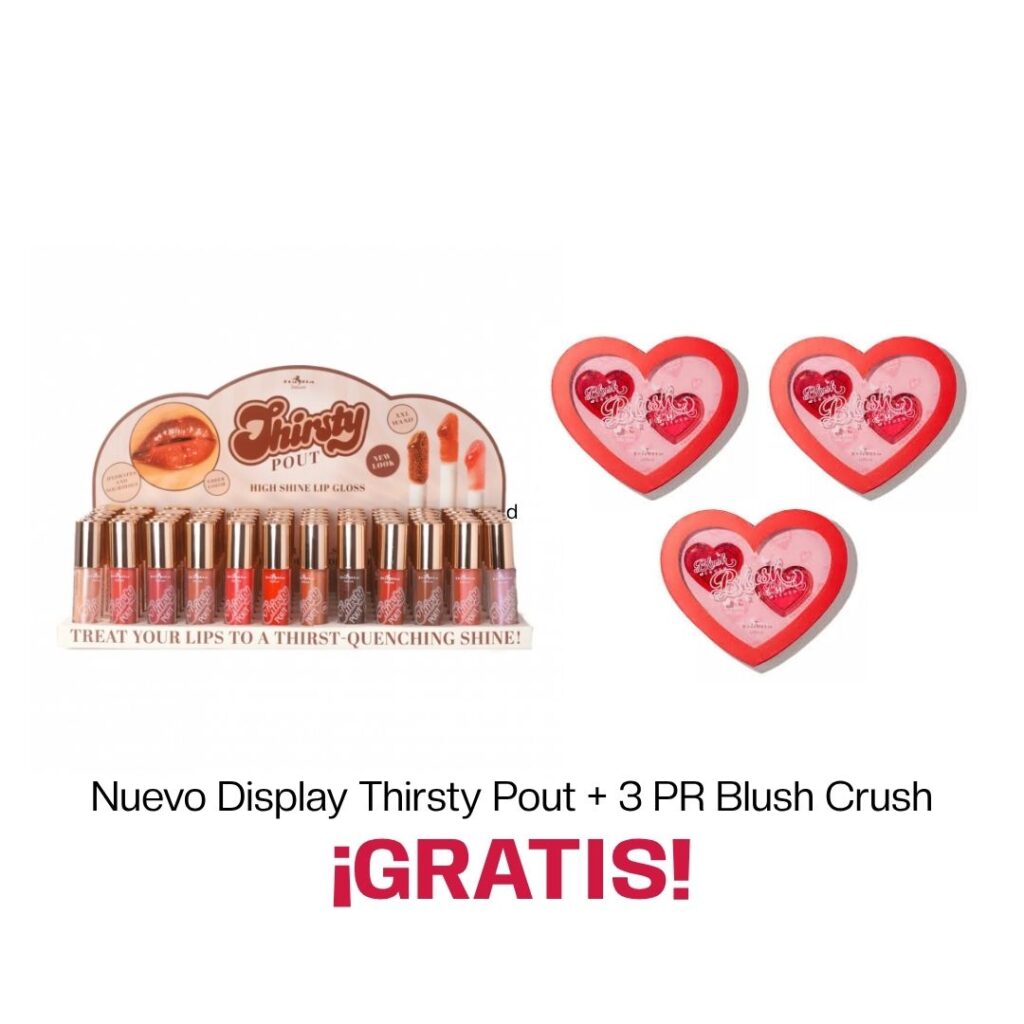 Nueva Presentación - Display 72 pzas Thirsty Pout + 3 PR GRATIS - Italia Deluxe
