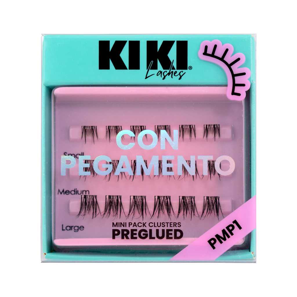 Mini Pack Cluster Pestañas Construibles Con Pegamento – Kiki Lashes