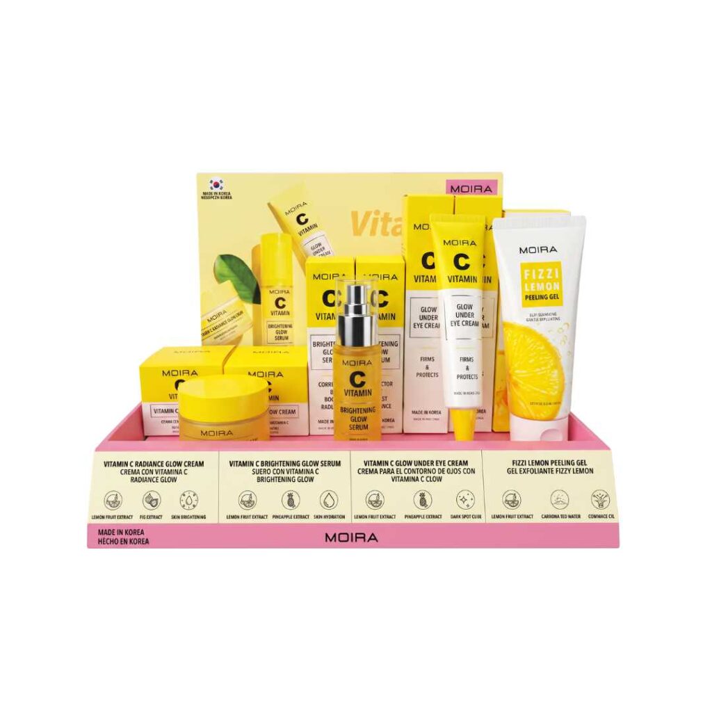 Display / Exhibidor con 28 pzs Colección Skincare Con Vitamina C Con Probadores - Moira