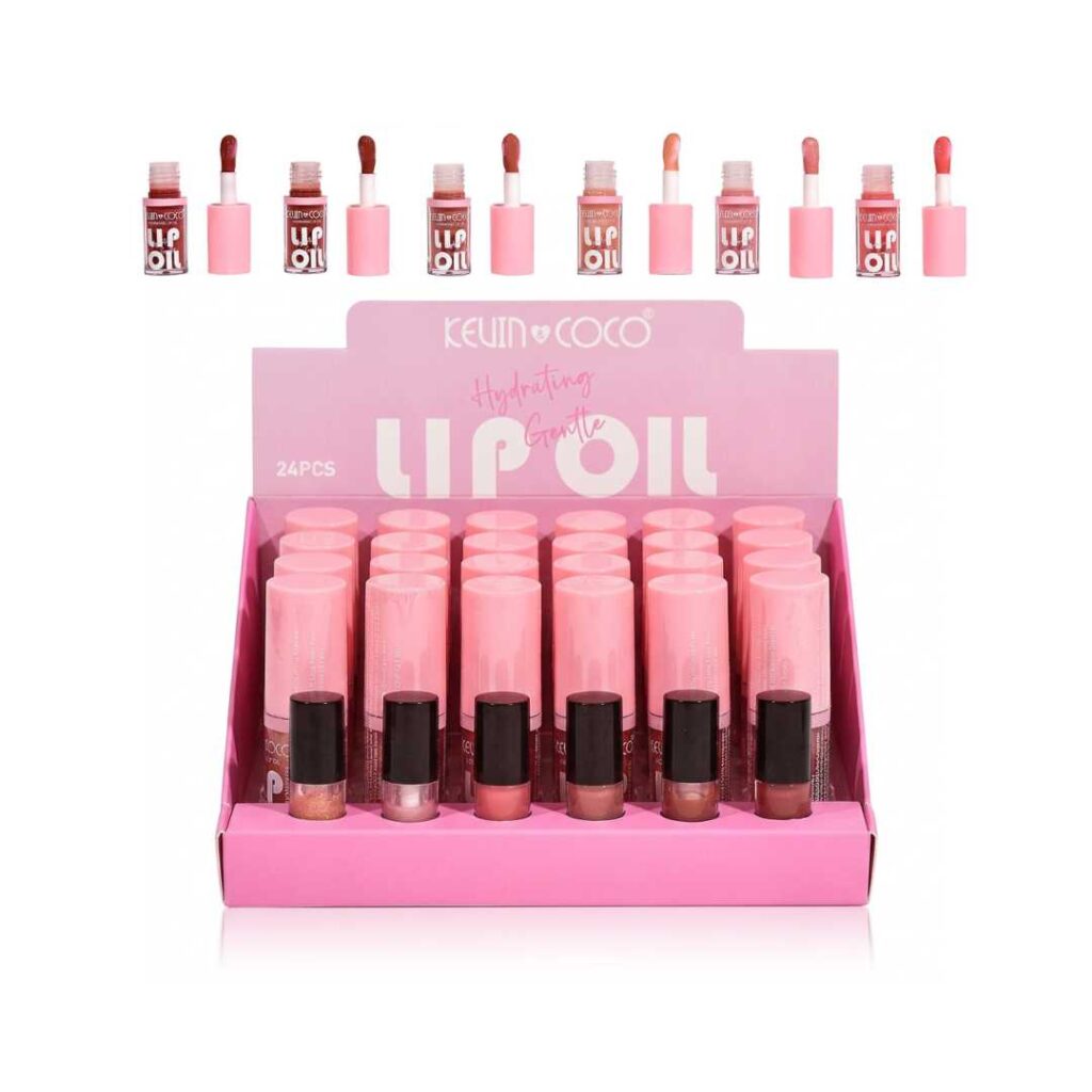 Display / Exhibidor Con 24 pzs Aceite Para Labios Lip Oil - Kevin & Coco