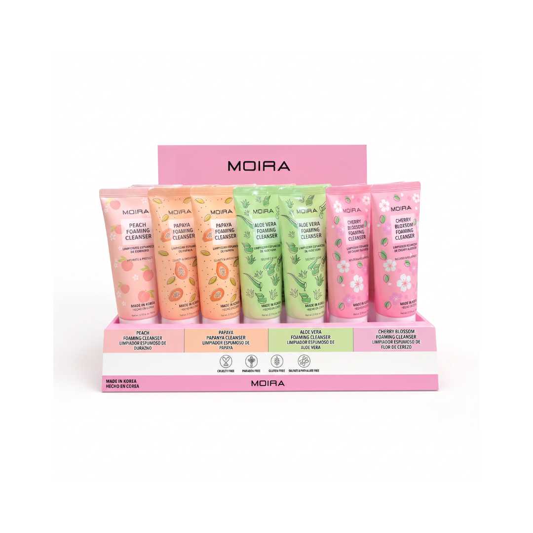 Display / Exhibidor con 28 pzs Espuma Facial Coreana Con Probadores – Moira