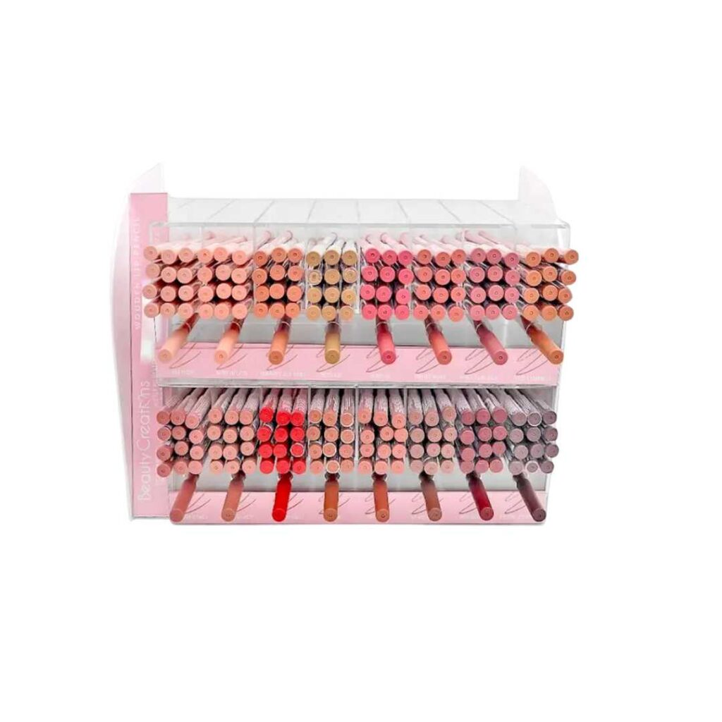 Display / Exhibidor 208 pzs Wooden Lip Pencil Delineador Para Labios = 192 Delineadores + 16 probadores