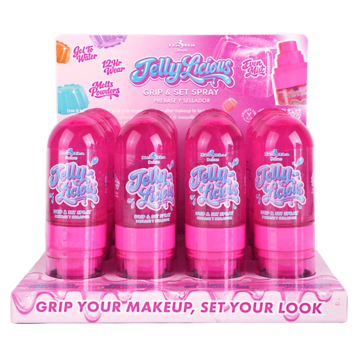 Italia Deluxe Jellylicious Grip and Set Spray display 12 piezas