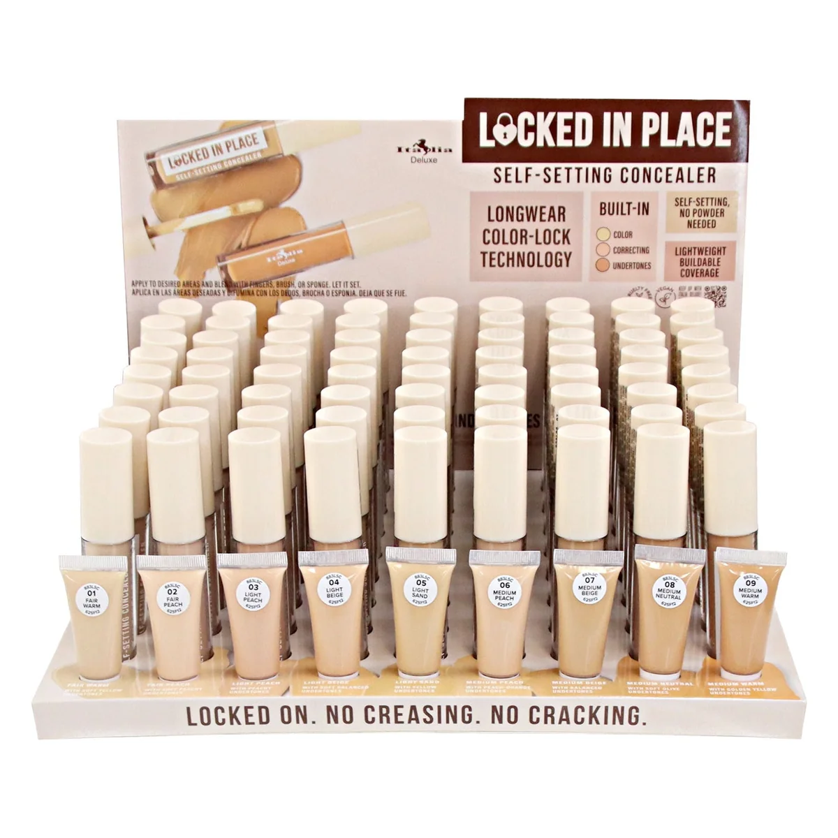 Italia Deluxe Locked In Place Self-Setting Concealer display 72 piezas