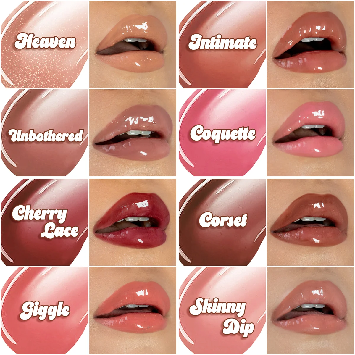Italia Deluxe Thirsty Lip Glaze gama de 8 tonos