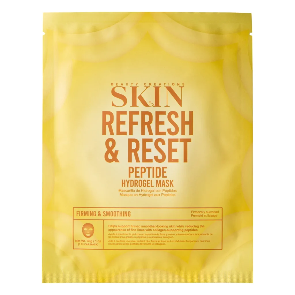 Mascarilla facial de hidrogel Refresh & Reset con péptidos Beauty Creations Skin de mayoreo | ML Beauty Trend