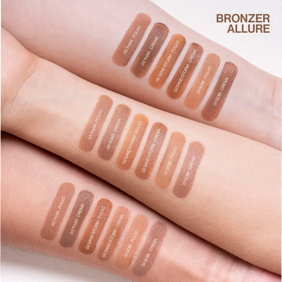 Bronzer Allure En Crema y Polvo Compacto Atenea detalle
