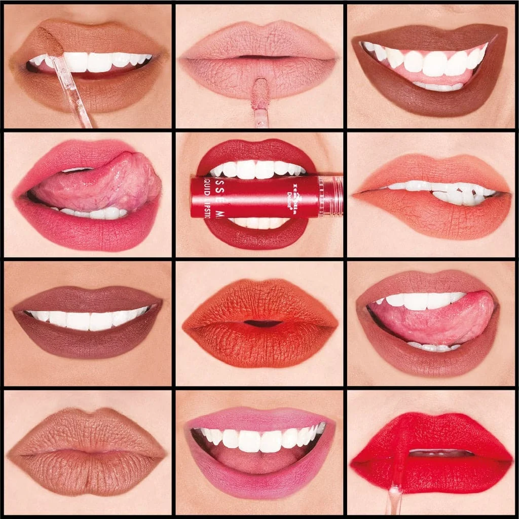 Italia Deluxe Mousse Matte Liquid Lipstick 12 tonos en labios